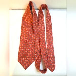 Brooks Brothers 346 silk tie burnt orange leaf pattern